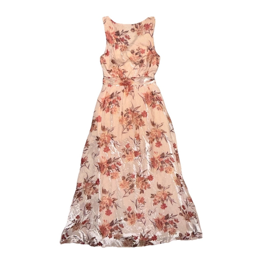 Baltic Born Soft Velvet Lennon Pink Floral Sleeveless Maxi Dress Womens Size S - Picture 2 of 9